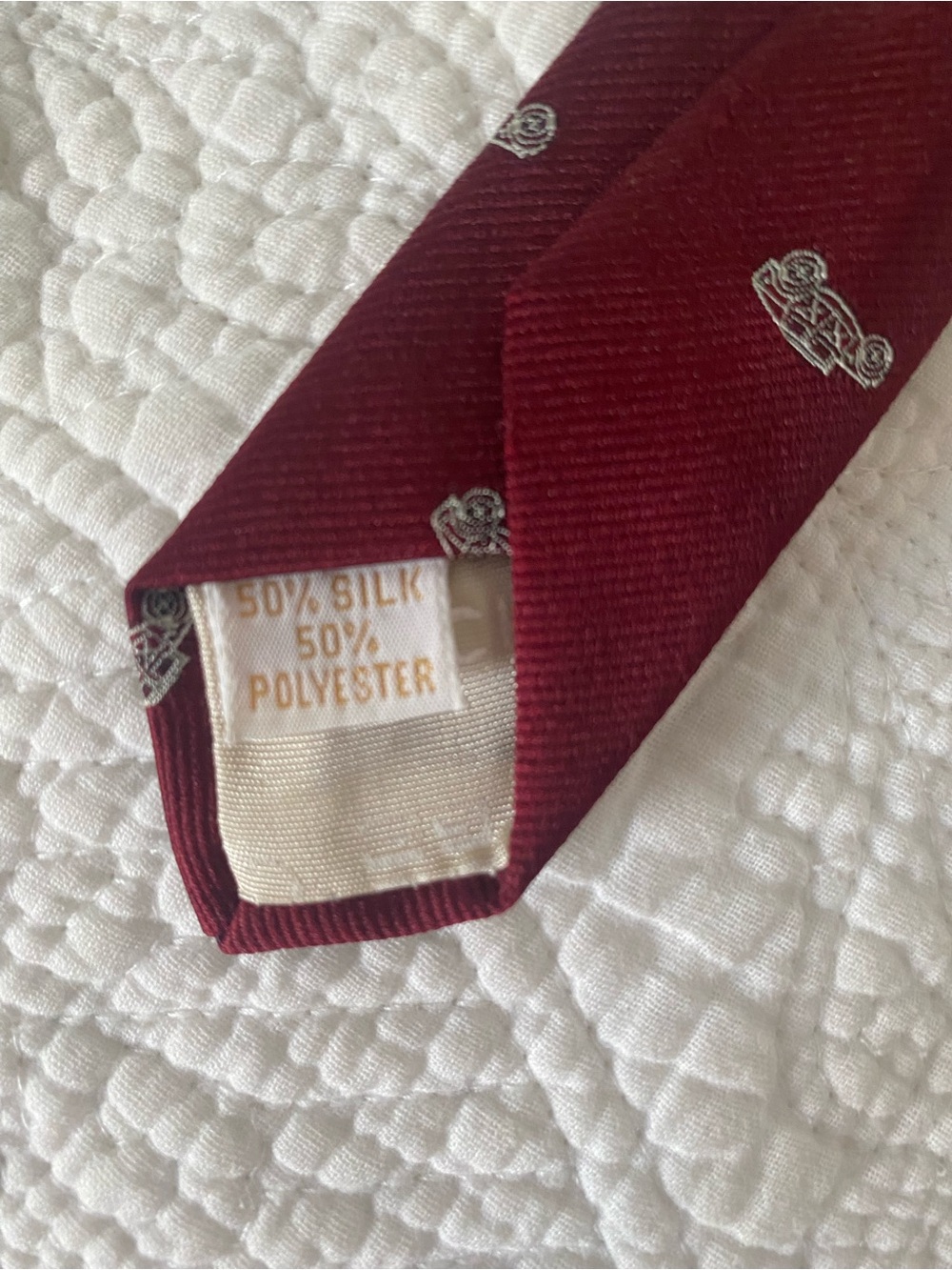 Givenchy Tie Dark Red Vintage Automobile Motif - Picture 5 of 5